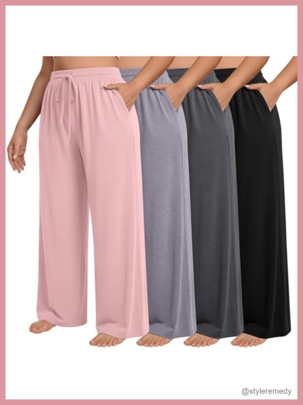 Wide Leg Sweatpants Plus Size 4 Pack Yoga Lounge Pants